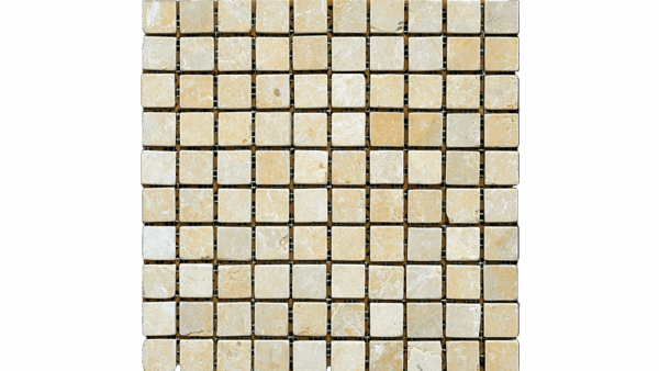 Jerusalem Gold Limestone Tumbled 1x1 Mosaic Tile