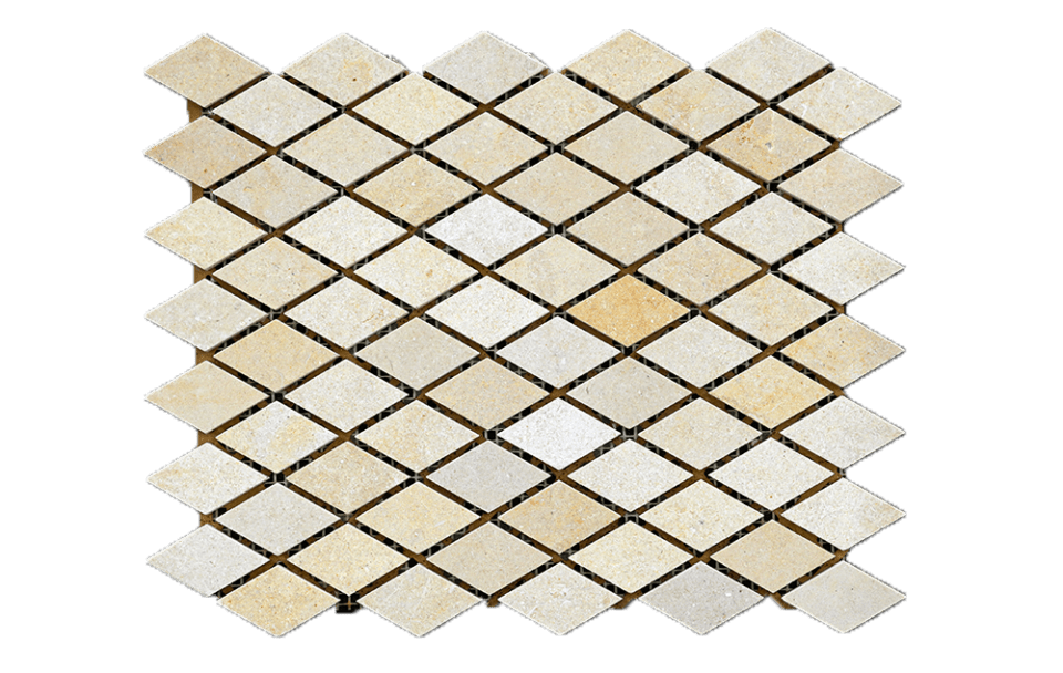 Halila Limestone Rhomboid Mosaic Tile