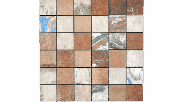 Tagine Il Cotto Clear Painted 2x2 Mosaic Porcelain Tile