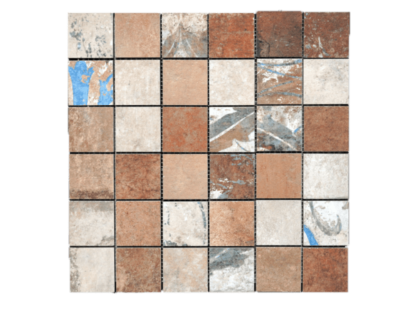 Tagine Il Cotto Clear Painted 2x2 Mosaic Porcelain Tile