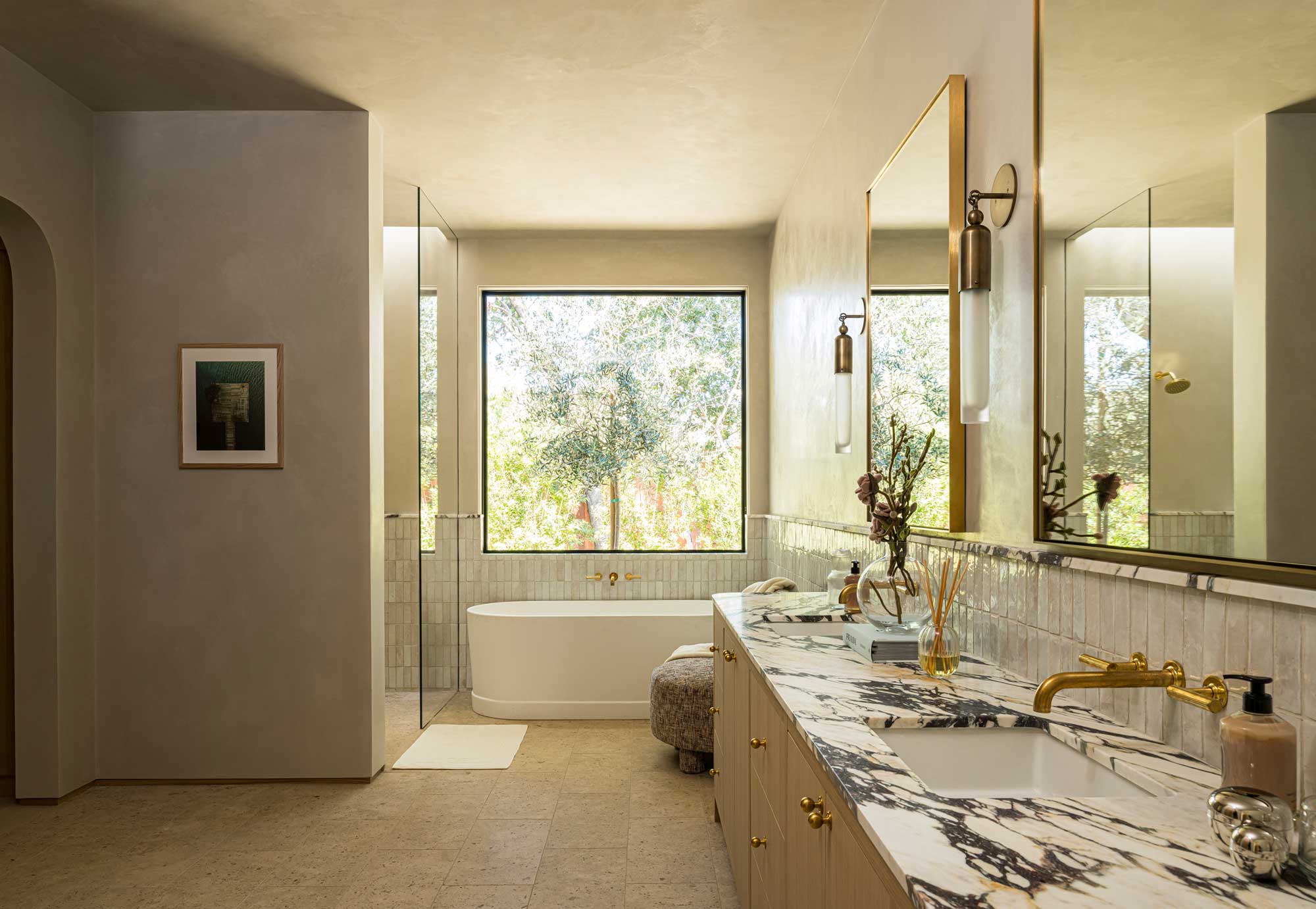 Gascogne Beige Limestone Floor Tile And Forte Champagne Bejmat Zellige Tile   Ridge Valley Project (1)