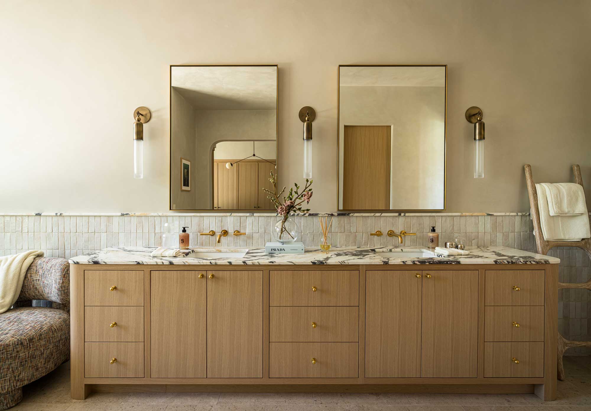 Gascogne Beige Limestone Floor Tile And Forte Champagne Bejmat Zellige Tile Ridge Valley Project 2