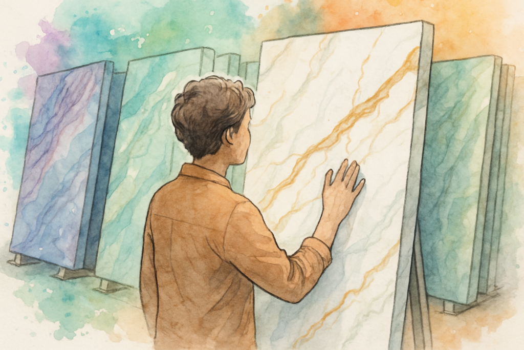 Picking a Marble Slab in Person vs. Online — Here's the Difference