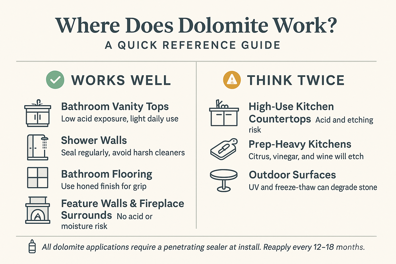 Is Dolomite a Good Choice for Countertops or Bathroom Surfaces?